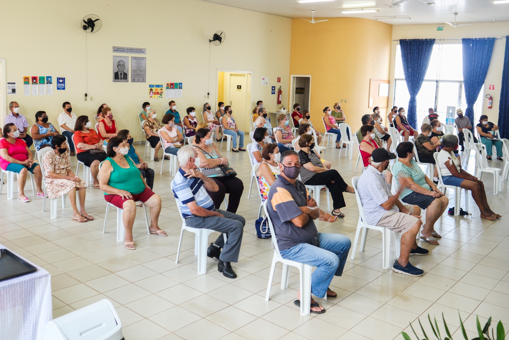 Idosos participam da primeira reunião do ano. Foto: Thomas Volpato Moutropoulos / Prefeitura Municipal de Urupês.