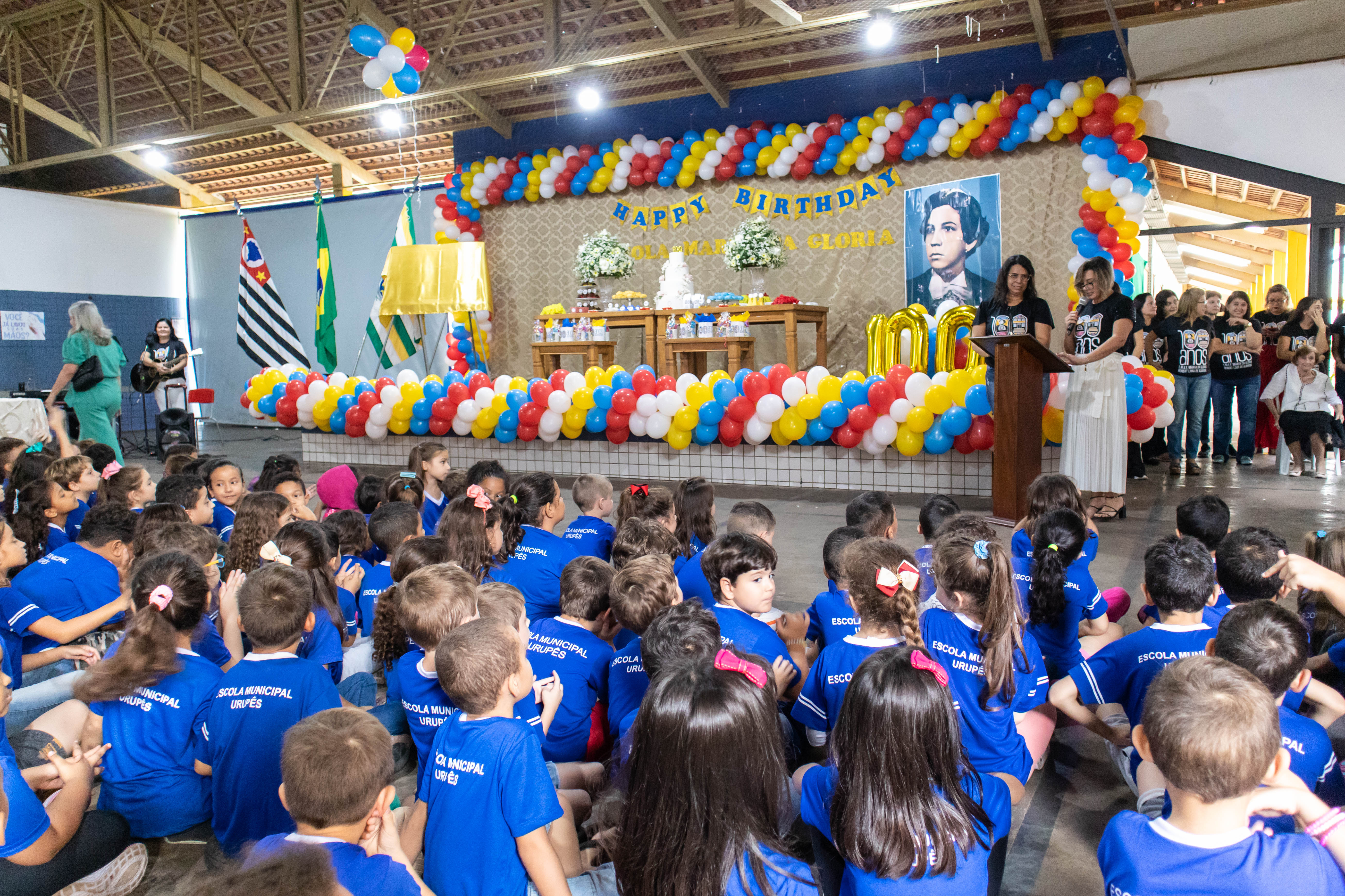 Ambiente escolar foi todo enfeitado para as comemorações. Foto: Luís Fernando da Silva / Prefeitura de Urupês.