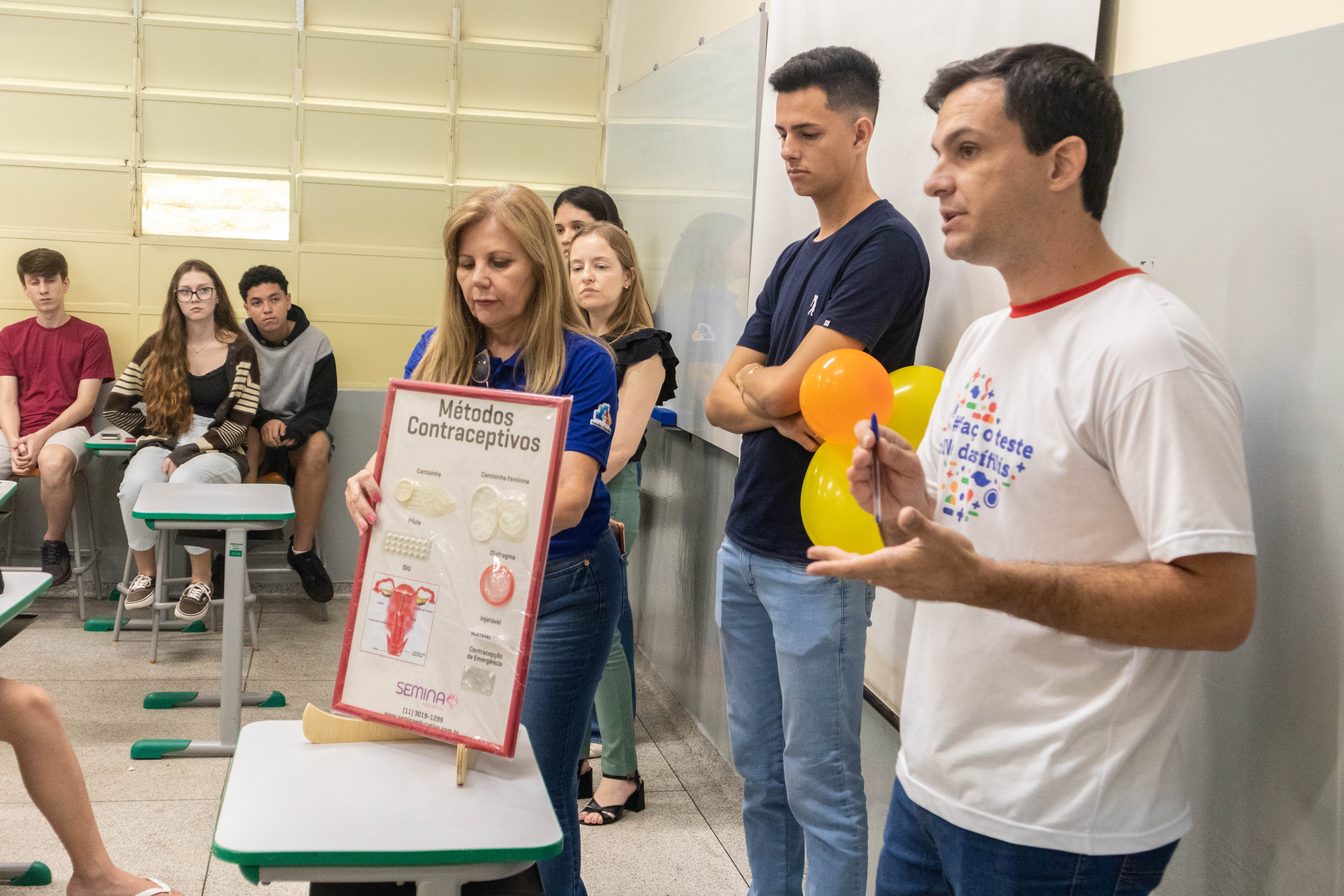 Equipe de Saúde aborda questões importantes sobre a prevenção da gravidez na adolescência. Foto: Thomas Volpato Moutropoulos / Prefeitura Municipal de Urupês.