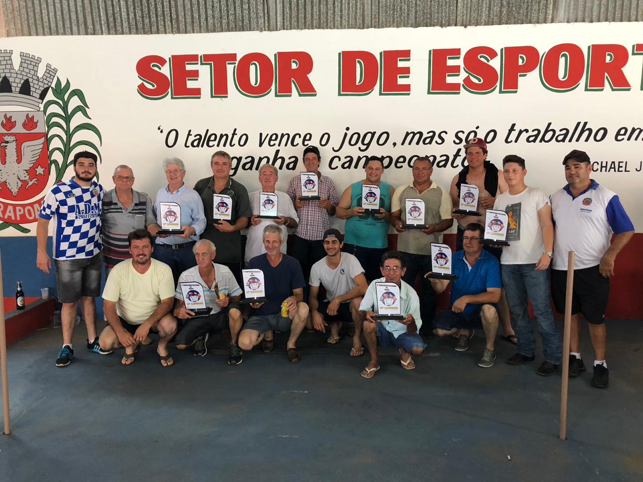 Uma das equipes de  São João, vitoriosas no Campeonato Regional de Truco Bocha e Malha de 2018. Foto: Divulgação.